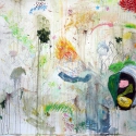 Begalska & Vilkin Ambush 2015 canvas, oil, oil pastel, pencil 150x120 cm